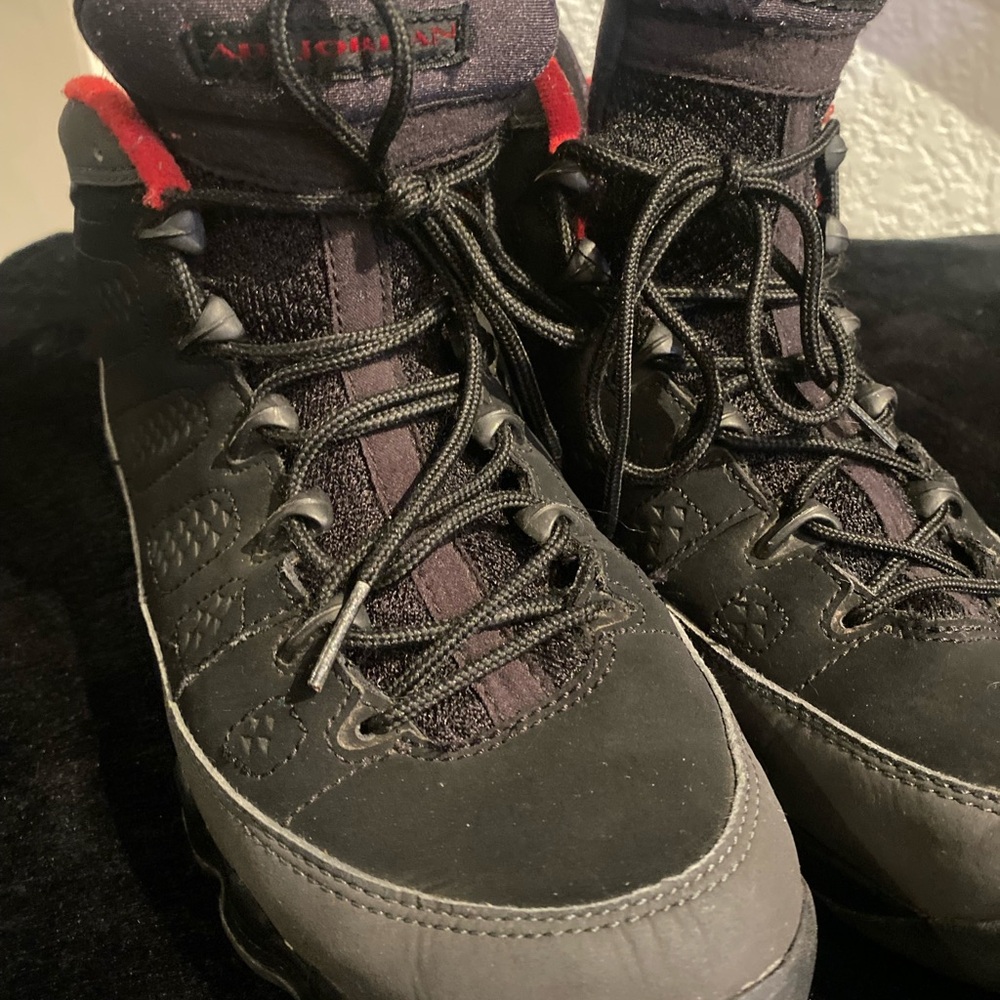 Jordan Black and Red Athletic Shoes